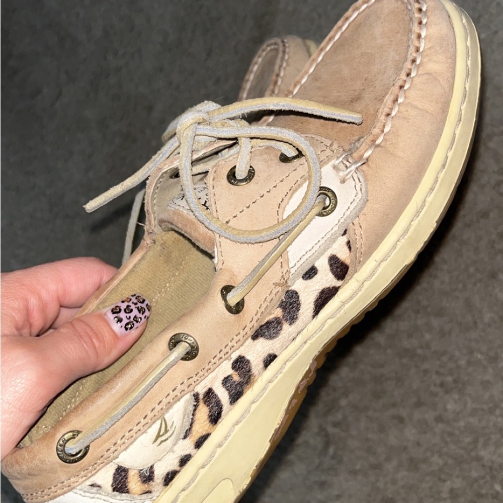 Sperry cheetah print boat shoe